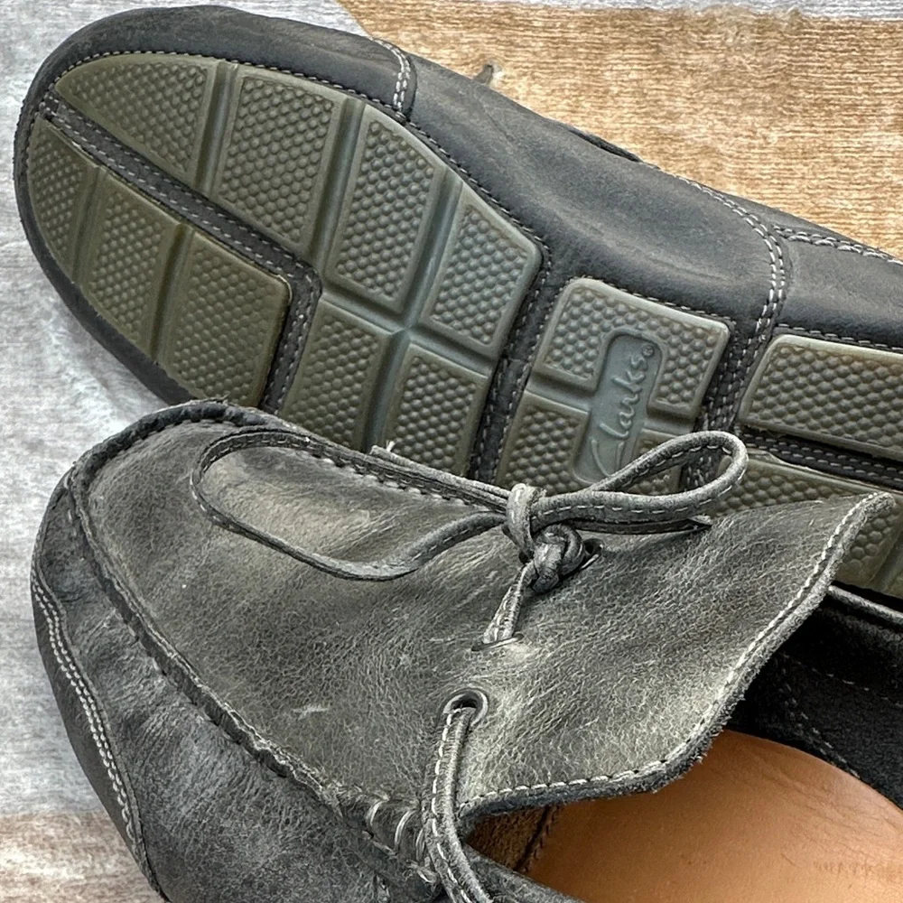 Clarks Men's charcoal grey Leather Loafers‎